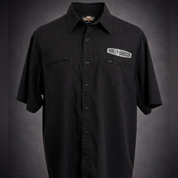 Harley-Davidson Other - Harley-Davidson Mechanic Shirt Men’s XL Black Embroidered Short Sleeve